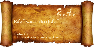 Rékasi Anikó névjegykártya